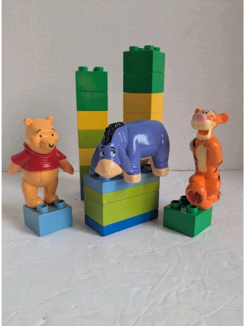 Vintage LEGO DUPLO Winnie The Pooh Figures Lot - Tigger Eeyore Pooh Bear Blocks